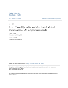 Exact Closed Form Fom~ulafo r Partial Mutual Inductances of On