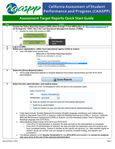 Assessment Target Reports Quick Start Guide
