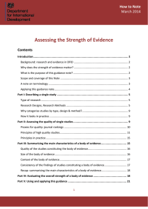 How to note: Assessing the strength of Evidence