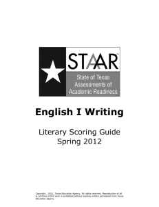 English I Writing - Texas Education Agency
