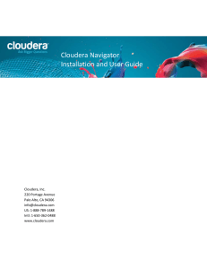 Cloudera Navigator Installation and User Guide