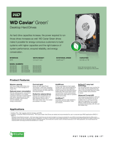 WD Caviar Green Series Disti Spec Sheet