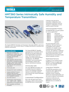 HMT360 Series Intrinsically Safe Humidity and Temperature
