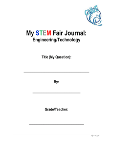 My STEM Fair Journal - Cherry Hills Village Elementary