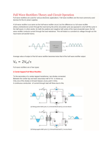 Full Wave Rectifiers Theory and Circuit Operation