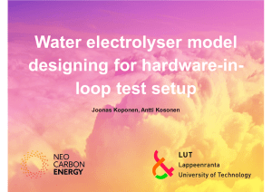 Electrolyser model designing for HIL test setup