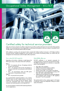Certified safety for technical service providers