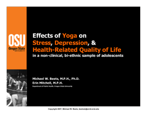Effects of yoga on stress, depression, and health-related
