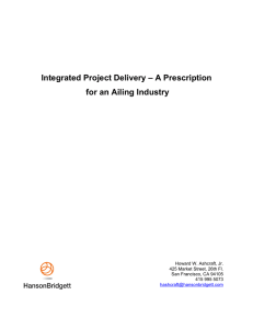 Integrated Project Delivery – A Prescription for an Ailing Industry