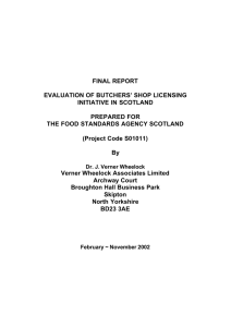Evaluation of Butchers Shop Licensing Initiative i