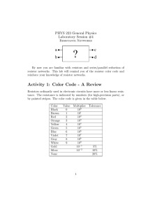 a b c d Activity 1: Color Code - A Review