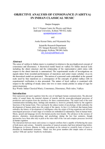Objective Analysis of Consonance (Vaditya) in Indian Classical Music