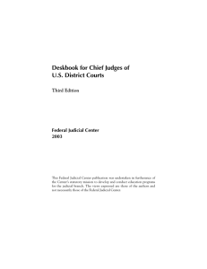 Deskbook for Chief Judges of US District Courts