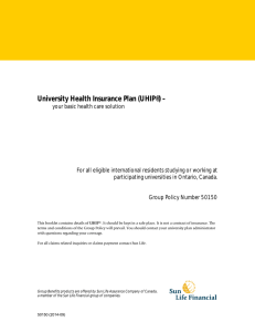 University Health Insurance Plan (UHIP®) – your basic health care