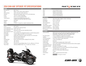 2011 CAn-AM® SpYDER® RT SpECiFiCATiOnS