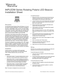 94PLEDM Series Rotating Polaris LED Beacon Installation Sheet
