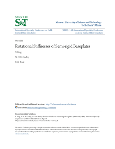 Rotational Stiffnesses of Semi-rigid Baseplates