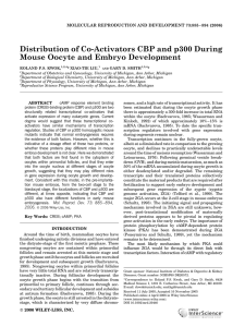 Distribution of Co-Activators CBP and p300 During Mouse Oocyte
