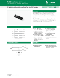 SP5003 Series 4 Channel Common Mode Filter with ESD Protection