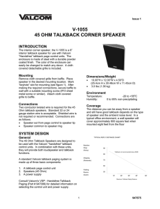 v-1055 45 ohm talkback corner speaker