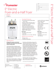 E4 Electric Fryer-and-a-Half Fryer E Electric Fryer-and-a