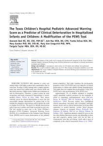 The Texas Children`s Hospital Pediatric Advanced Warning Score