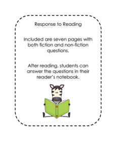 Reading Response/Comprehension Questions