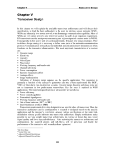 Chapter V Chapter V Transceiver Design