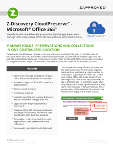 Z-Discovery CloudPreserve™ - Microsoft® Office 365™
