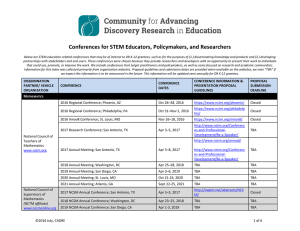 2016-2023 List of STEM Conferences