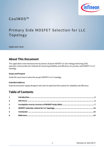 Application Note Primary side MOSFET Selection for LLC