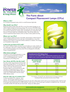 The Facts about Compact Fluorescent Lamps (CFLs)