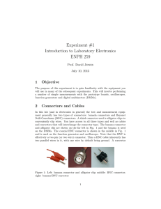Experiment #1 Introduction to Laboratory Electronics ENPH 259