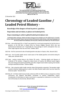 Chronology of Leaded Gasoline / Leaded Petrol