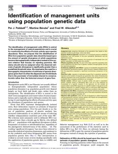 Identification of management units using population genetic data