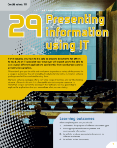 Unit 29: Presenting Information Using IT
