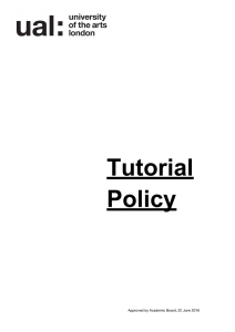 Tutorial Policy - University of the Arts London
