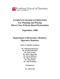 Evidence-Based Guidelines for Planning and Placing Direct Class II