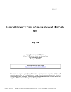 Renewable Energy Trends In Consumption and Electricity 2006
