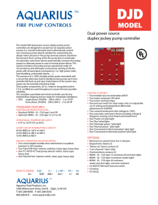 Dual power source duplex jockey pump controller