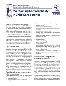 Maintaining Confidentiality in Child Care Settings