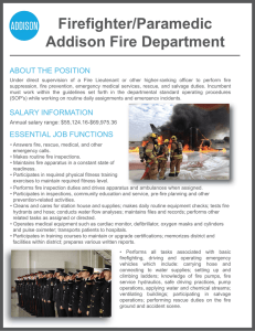 Firefighter/Paramedic Addison Fire Department