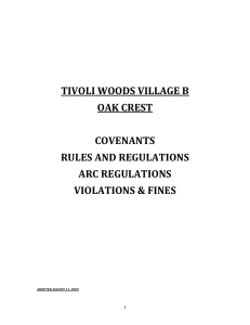 Rules and Regulations - Oak Crest at Tivoli Woods