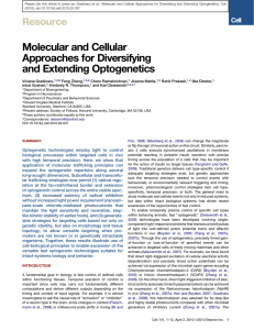 Molecular and Cellular Approaches for Diversifying and Extending