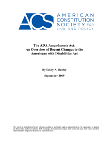 The ADA Amendments Act: An Overview of Recent Changes to the