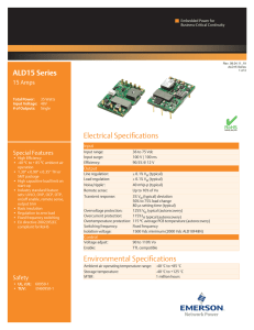 ALD15 Series Electrical Specifications Environmental Specifications