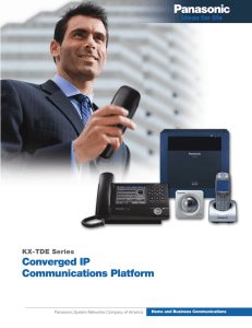 Panasonic KX-TDE Series - ProStar Communications