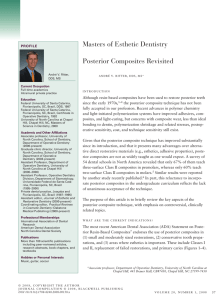 Posterior Composites Revisited Masters of Esthetic