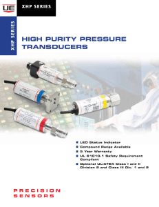 HIGH PURITY PRESSURE TRANSDUCERS