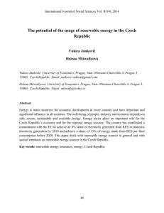 The potential of the usage of renewable energy in the Czech Republic